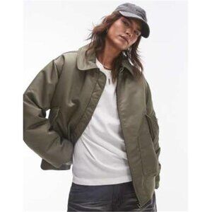 Topshop Twill Bomber Jacket